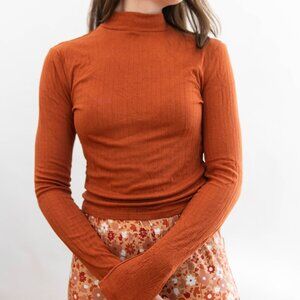Rust Cropped Turtleneck - Forever 21